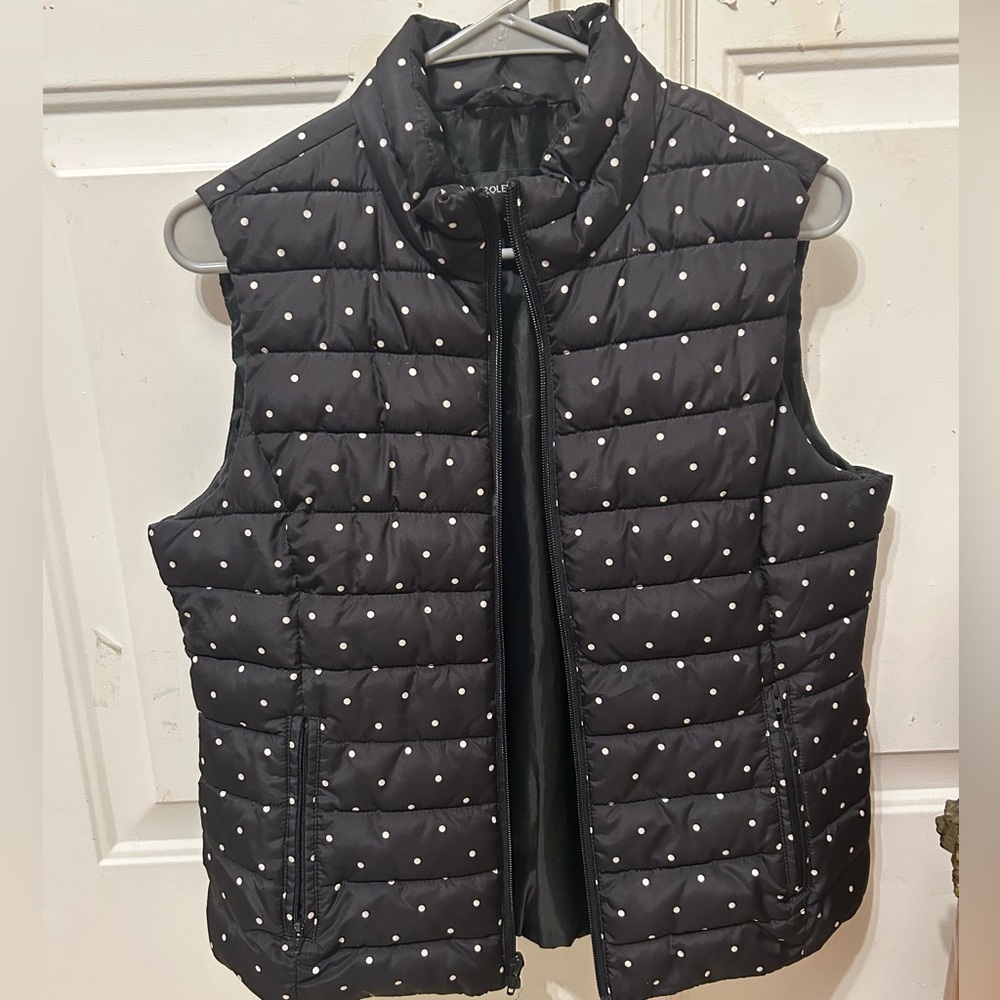 Polka Dot Puffer Vest- Medium